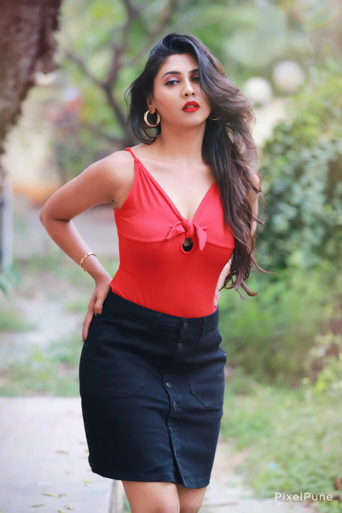 Pooja Purandare Miss Nashik in stylish red top