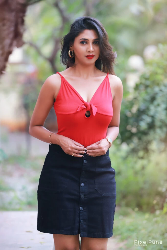 Pooja Purandare Miss Nashik in stylish red top