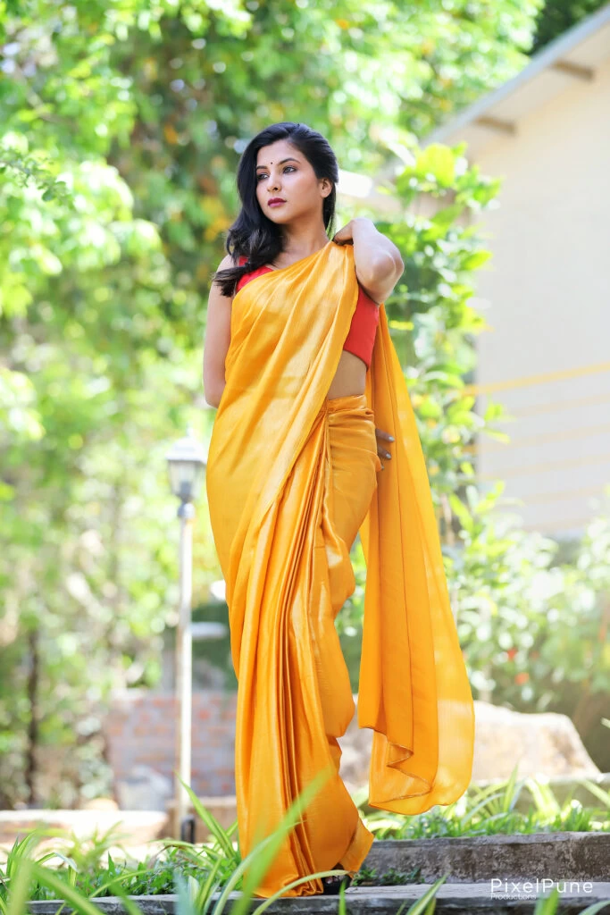 Varsha Revade in yellow saree