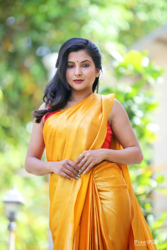 Varsha Revade in yellow saree