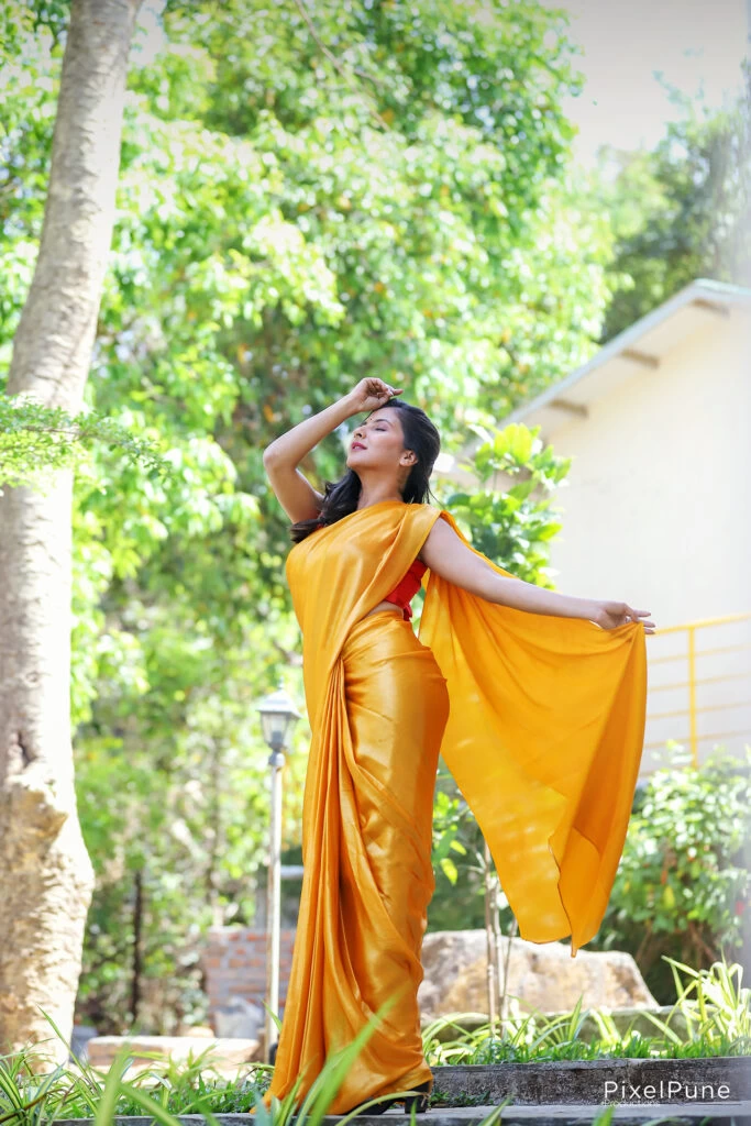 Varsha Revade in yellow saree