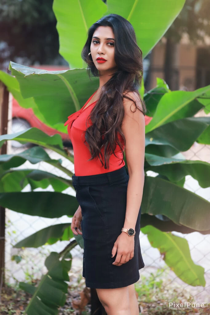 Pooja Purandare Miss Nashik in stylish red top