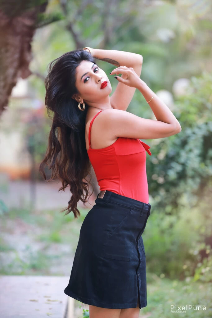 Pooja Purandare Miss Nashik in stylish red top